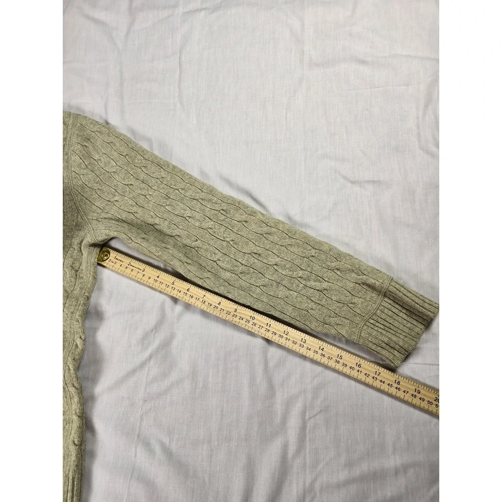 Banana Republic Sweater Mens Large Green Wool Angora Cashmere Cable Knit Luxury
